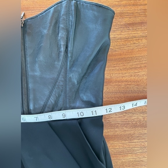 BEBE Leather Black Strapless mini Dress, size 00 - Picture 10 of 14